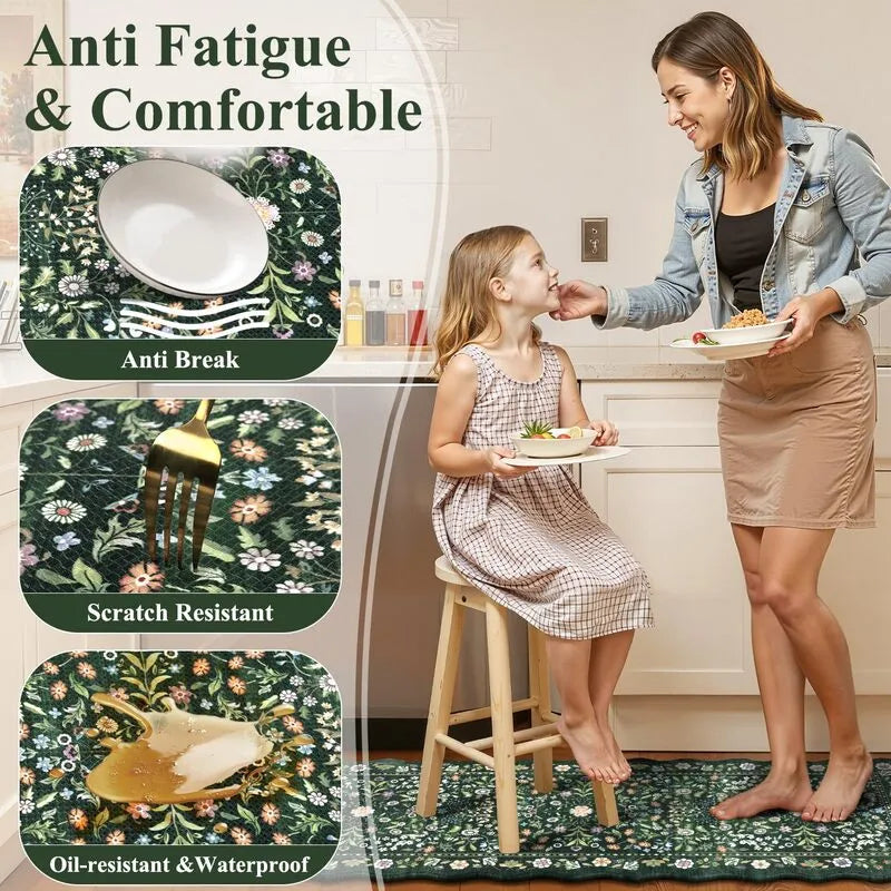 AR006737greenfloralantifatiguekitchenrugcushionedsoftfoamstandingmatscratchresistantHEBE RUGS