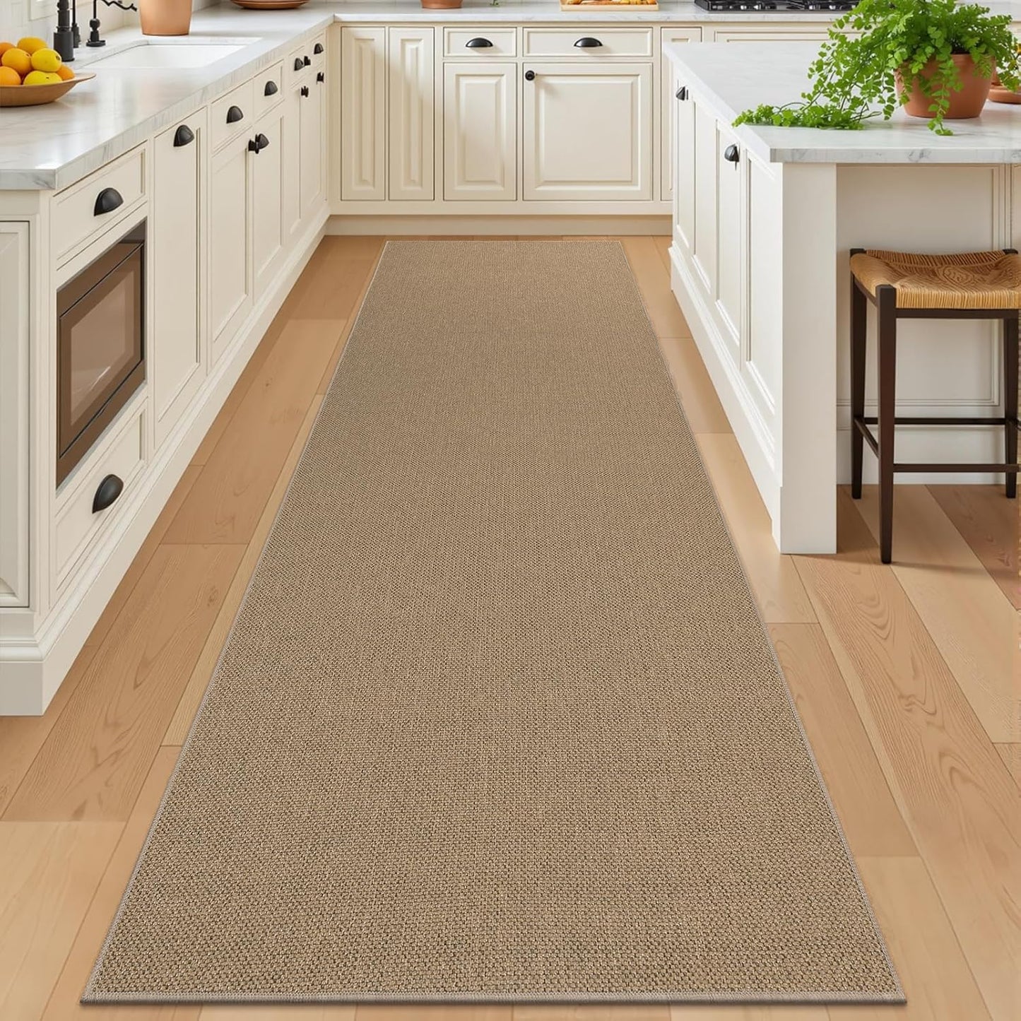 Extra Long Hallway Runner Rug with Rubber Backing Faux Jute Washable Runners