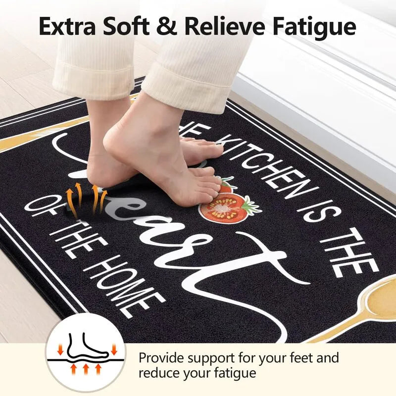 Cushioned Anti-Fatigue Farmhouse Kitchen Floor Mat Runner Set