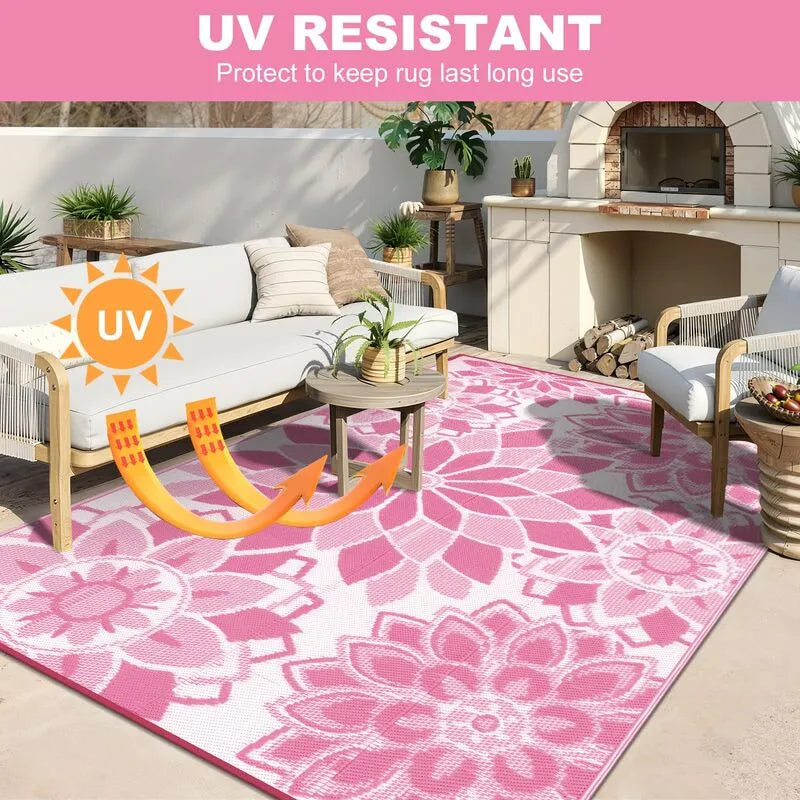 AR007210pink8x10outdoorpatiorugUVresistantplasticstrawcarpetUShomeheberug