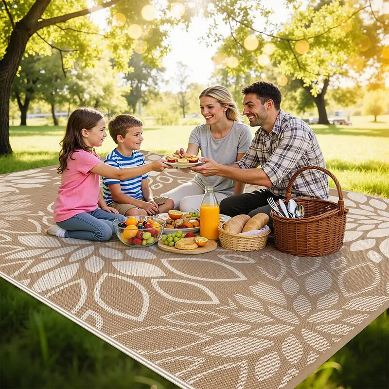 AR007289brown9x12outdoorpicnicrugplasticstrawmatforlawnbackyardparkheberug