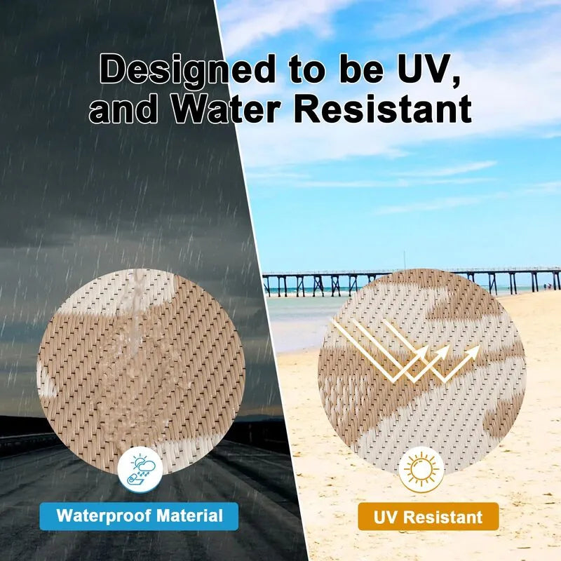 AR007306brown5x8outdoorrugUVresistantwaterproofplasticstrawbeachcarpetheberug