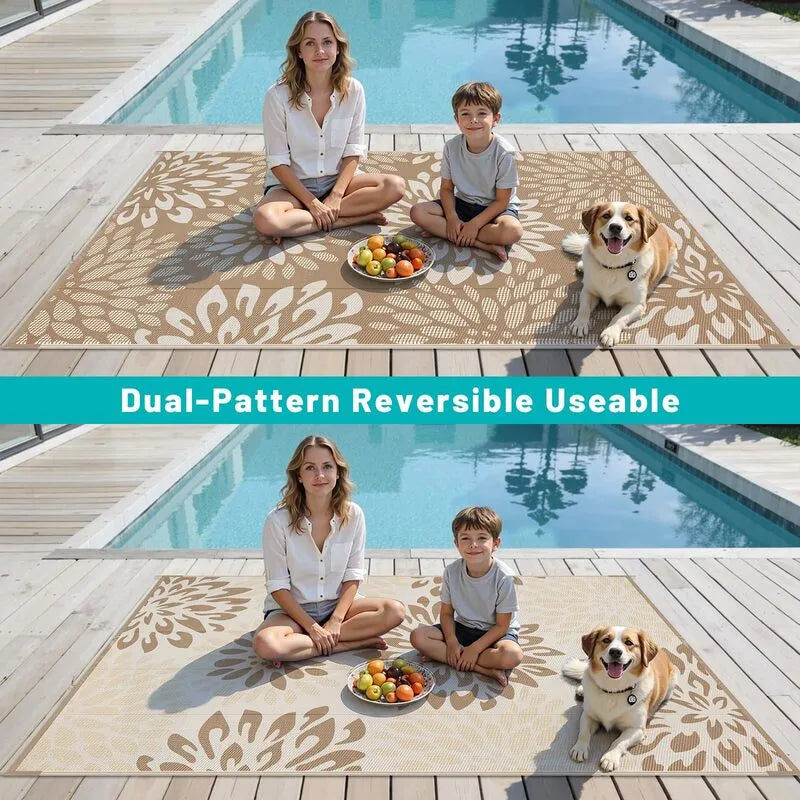 AR007306brown5x8reversiblepatiorugplasticstrawmatpoolsidefamilypicnicheberug