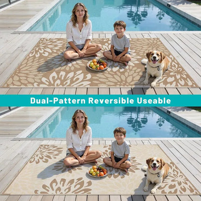 AR007306brown5x8reversiblepatiorugplasticstrawmatpoolsidefamilypicnicheberug