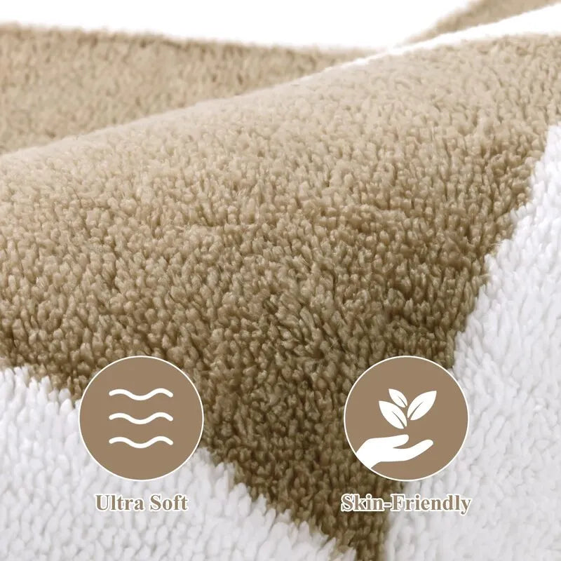 AR007467_brown_white_ultra_soft_skin_friendly_5x7_checkerboard_area_rug_plush_surface_close_up_heberug