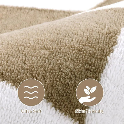 AR007467_brown_white_ultra_soft_skin_friendly_5x7_checkerboard_area_rug_plush_surface_close_up_heberug
