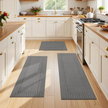 AR007724grey3piecekitchenrunnerrugsetborderdesignnonslipwashablefloormatsforUShomeHEBE RUGS