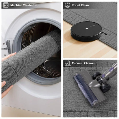 AR007724greymachinewashableeasycleanvacuumrobotfriendlykitchenrunnerrugforUShomeHEBE RUGS