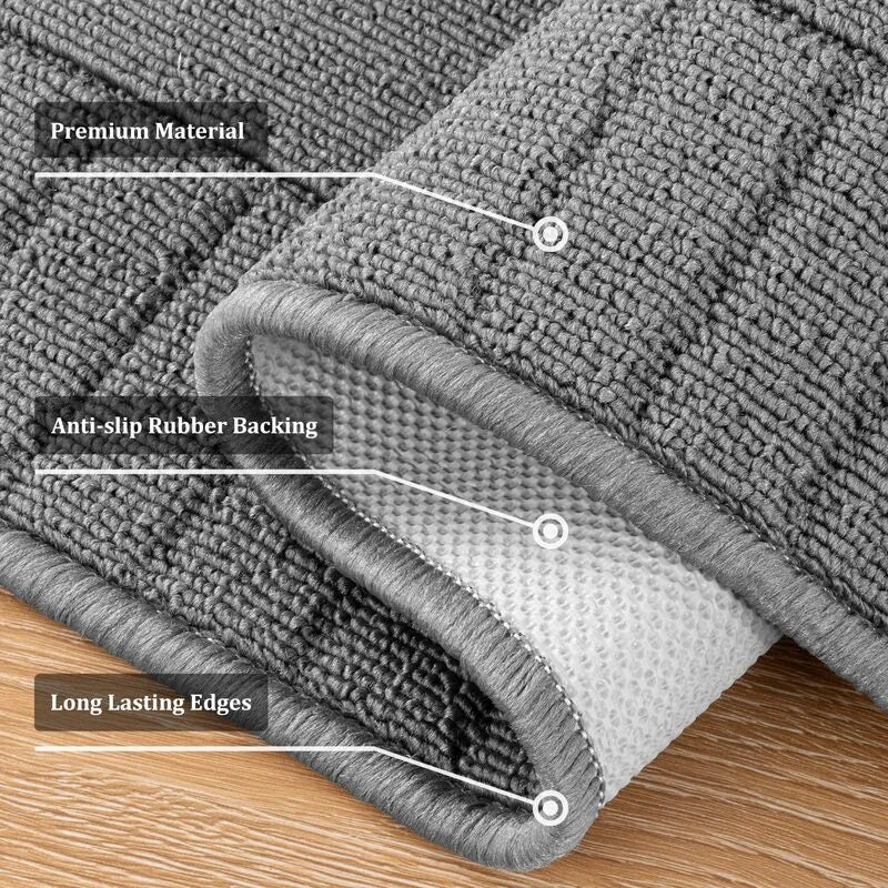 AR007724greynonsliprubberbackingdurablewovenfabricabsorbentkitchenrunnerrugHEBE RUGS