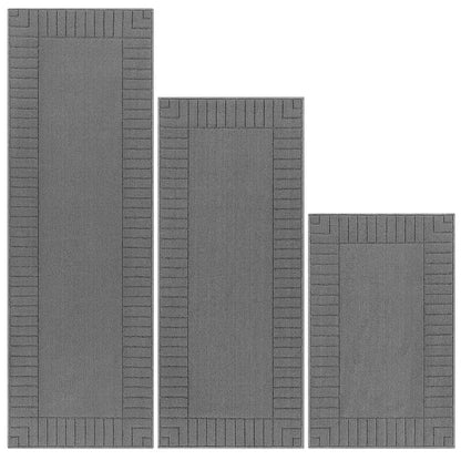 AR007724greysolidwoven3piecekitchenrugrunnersetnonskidfloormatforUShomeHEBE RUGS
