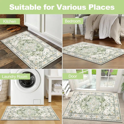 AR007784green2x3smallarearugforkitchenbedroomlaundryroomentrywayUShomedecormatHEBE RUGS