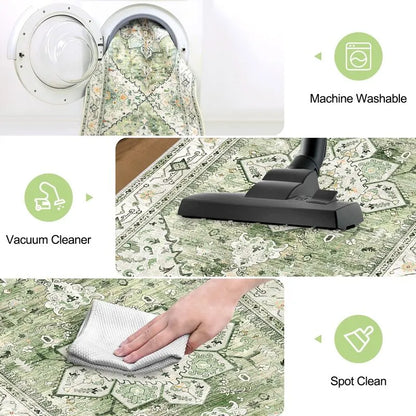 AR007784greenmachinewashablerug2x3easycleansmallentrywaycarpetvacuumfriendlymatHEBE RUGS