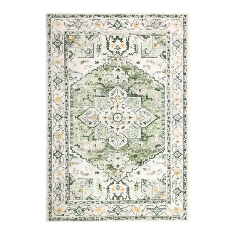 Vintage Boho Medallion Non Slip Washable Area Rug