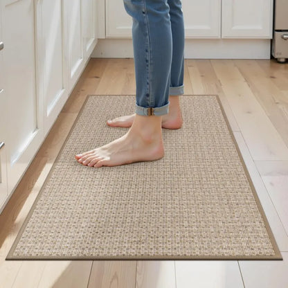 AR007841beige23x36kitchenrugnonslipwashablesmallmatforUShomeHEBE RUGS