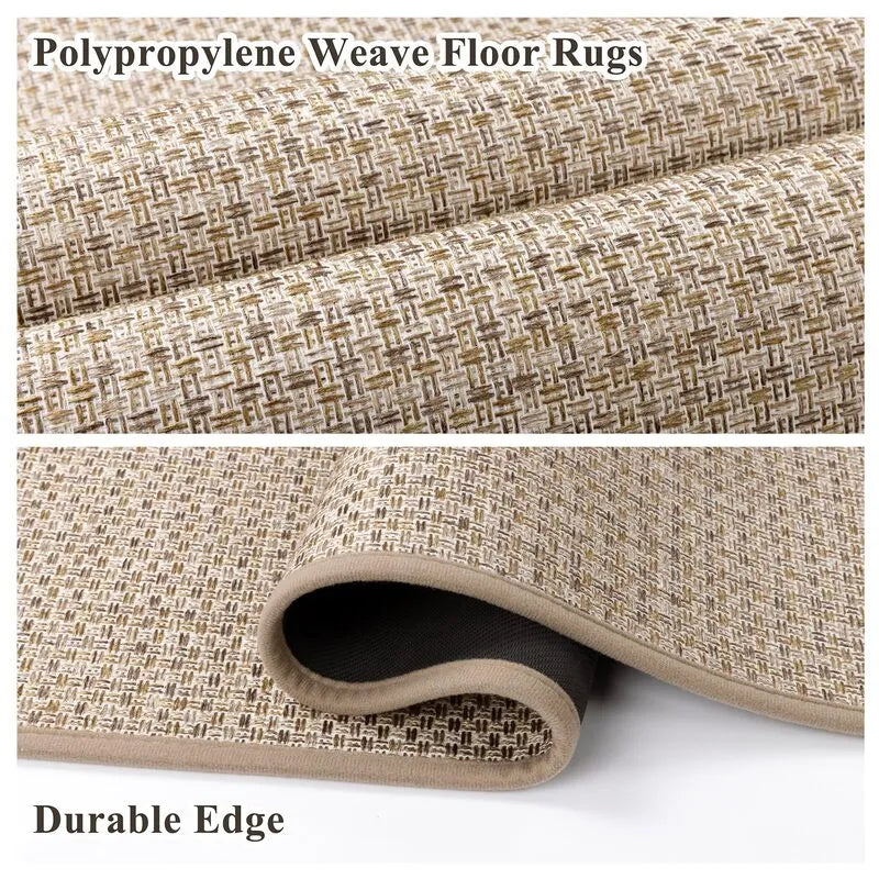Woven Stain Resistant Washable Non-Slip Kitchen Runner Rug 2-Piece Set