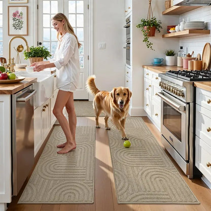 AR008182beigefloralcomfortablecushionedkitchen2x6runnerrugforUShomecookingHEBE RUGS