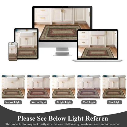AR008186redrusticbraidedprintrug2x3ftcolorlightreferenceonlinephotocomparisonHEBE RUGS