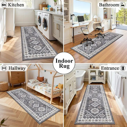 AR008218greyversatile2x6runnerrugforkitchenbathroomhallwayentranceUShomeHEBE RUGS