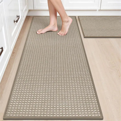 AR008229_brown_checkered_2_piece_kitchen_runner_rug_set_non_slip_washable_floor_mats_for_US_home_HEBE RUGS