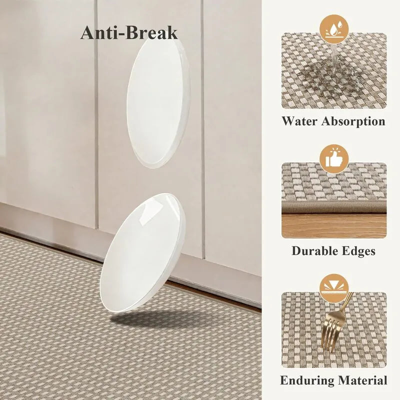AR008229_brown_checkered_water_absorbent_anti_break_cushioned_kitchen_floor_runner_rug_HEBE RUGS