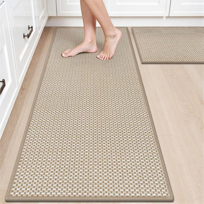 AR008230_beige_checkered_2_piece_kitchen_runner_rug_set_non_slip_washable_floor_mats_for_US_home_HEBE RUGS