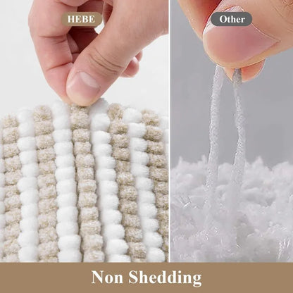 AR008298beige3piecebathroomrugsetnonsheddingdurablequalityplushrunnermatHEBE RUGS