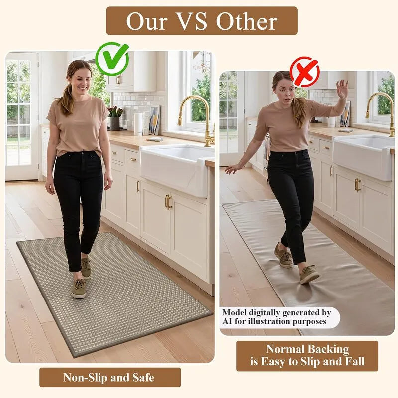 AR008340brownnonsliprubberbackingsafekitchenrugantiskidfloorprotectionUSHEBE RUGS