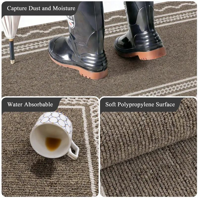AR008371brownabsorbentdirttrapperdoormat2x3heavydutymudscraperfloormatUShomeHEBE RUGS