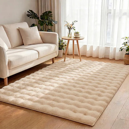 AR008487beige4x6arearugfluffyplushshagcloudsoftaccentrugforlivingroomUShomeheberug