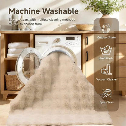 AR008487beigemachinewashable4x6fluffyarearugeasycleanvacuumfriendlyUShomeheberug