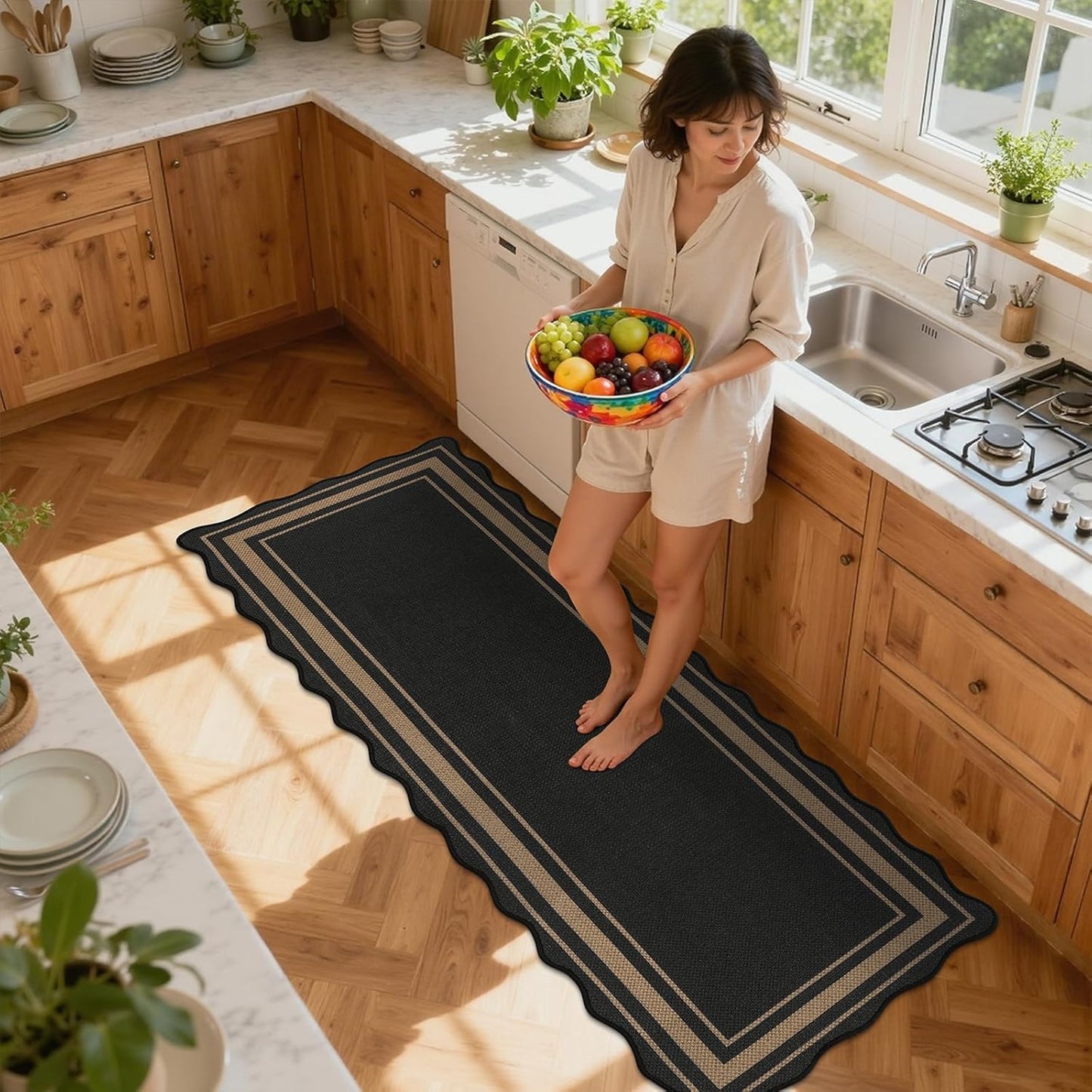 Extra Long Hallway Runner Rug with Rubber Backing Faux Jute Washable Runners