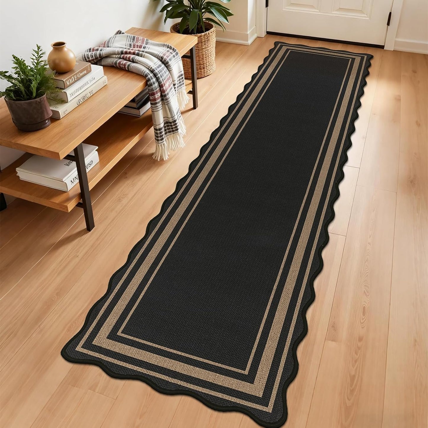 Extra Long Hallway Runner Rug with Rubber Backing Faux Jute Washable Runners