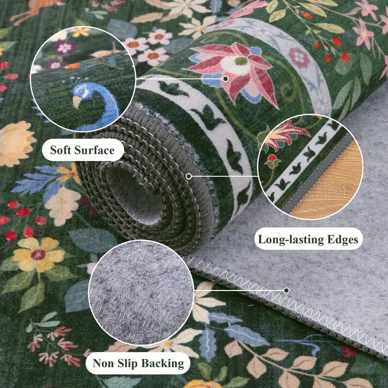 AR008914_green_2x8_runner_rug_non_slip_rubber_backing_durable_edge_soft_vintage_carpet_HEBE RUGS
