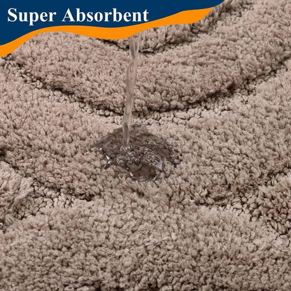 AR008960brown3piecebathroomrugsetsuperabsorbentquickdryshowerrugfloorrunnerHEBE RUGS