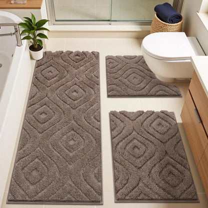 AR008960brownbathroomrugssets3pieceplushrunnerrugushapedtoiletmatsetforUShomeHEBE RUGS