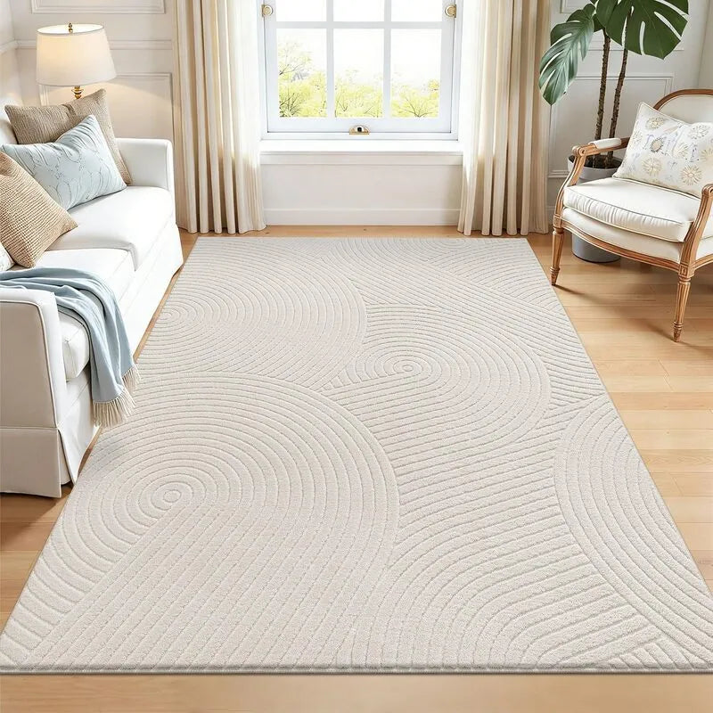 AR008969beige5x7arearugmodernminimalistwavepatternforlivingroominUShomeheberug