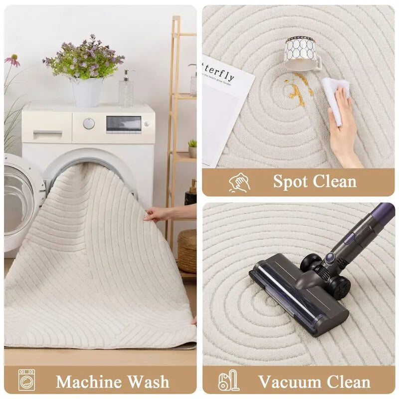 AR008969beigemachinewashablestainresistant5x7arearugeasycleanvacuumfriendlyheberug