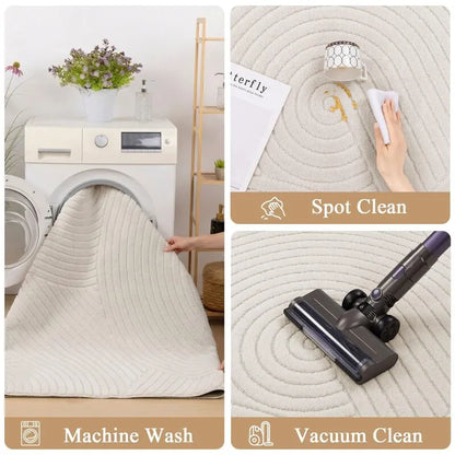 AR008969beigemachinewashablestainresistant5x7arearugeasycleanvacuumfriendlyheberug