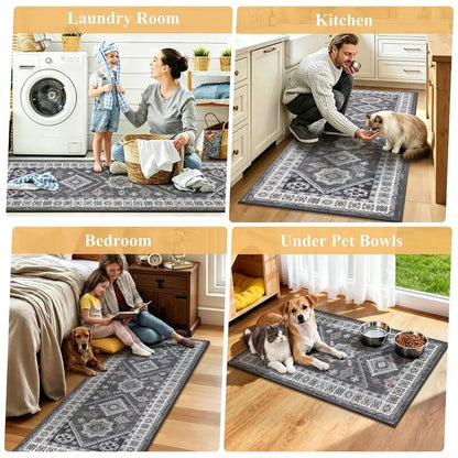 AR009019greyversatilerunnerrugforlaundryroomkitchenbedroompetareainUShouseHEBE RUGS