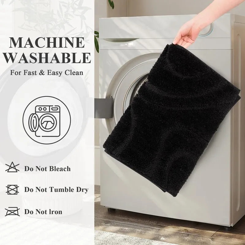 AR009110_black_2_piece_bath_mat_set_machine_washable_easy_clean_plush_runner_carpet_HEBE RUGS