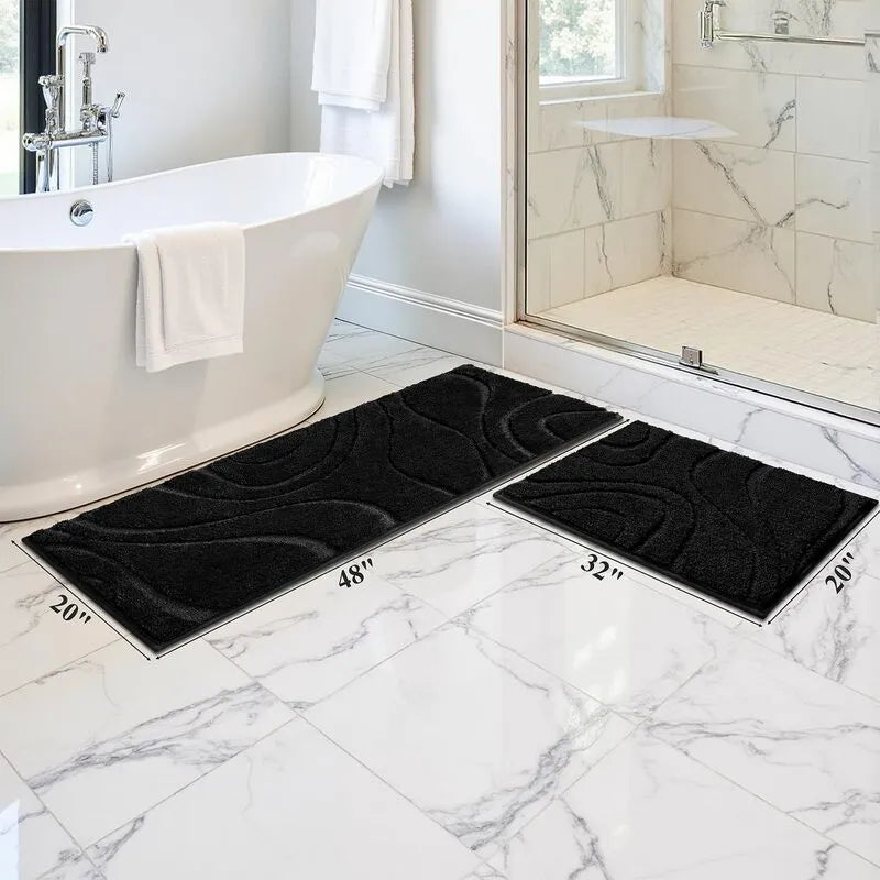 AR009110_black_2_piece_bath_rug_runner_set_non_slip_floor_mat_for_shower_bathroom_kitchen_HEBE RUGS