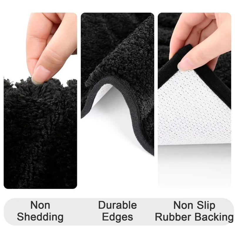 AR009110_black_2_piece_bath_runner_rug_set_non_shedding_durable_edge_non_slip_rubber_backing_HEBE RUGS