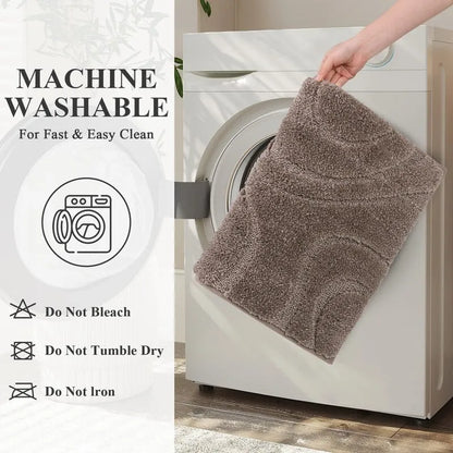 AR009111_brown_2_piece_bath_mat_set_machine_washable_easy_clean_plush_runner_carpet_HEBE RUGS