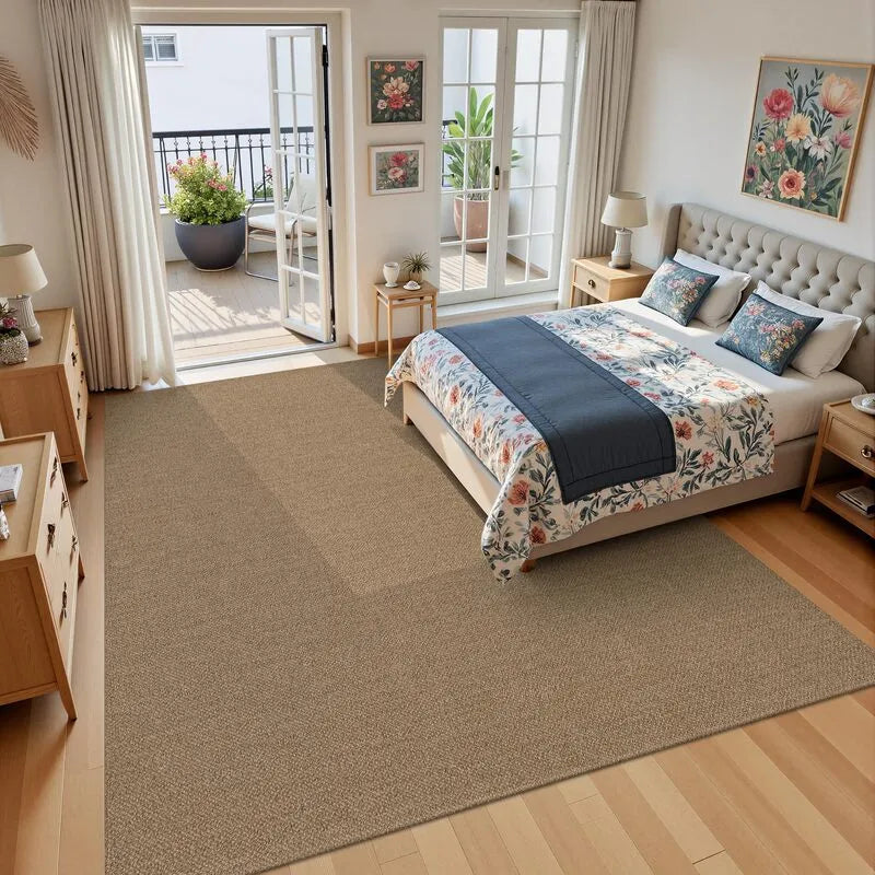 AR009139brown6x9arearugmodernsolidneutralwovencarpetbedroomfloordecorUShouseheberug