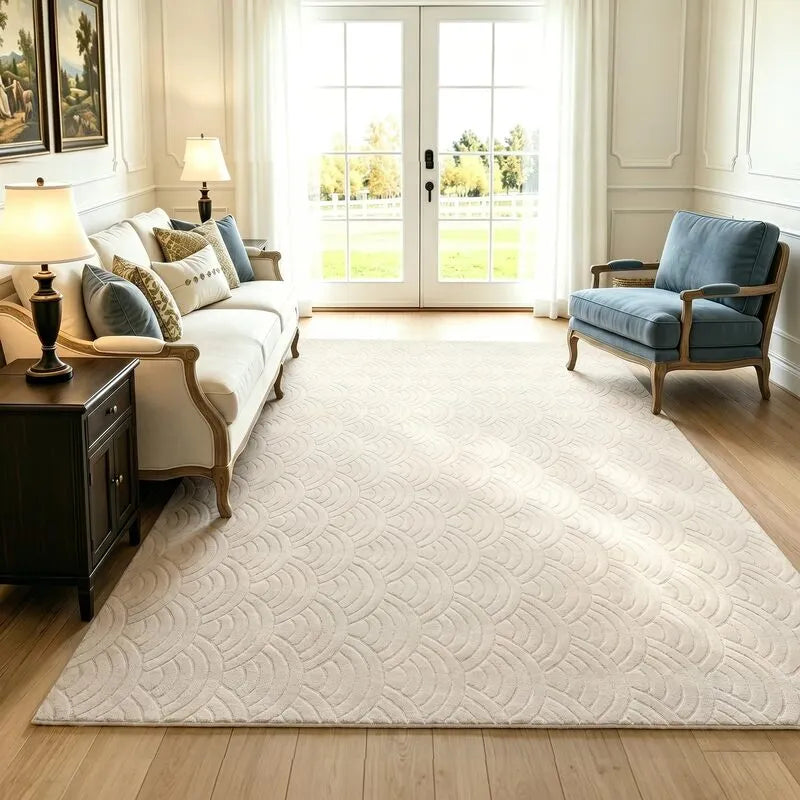 AR009177beige6x9arearugmodernwavearchpatternforlivingroominUShomeheberug