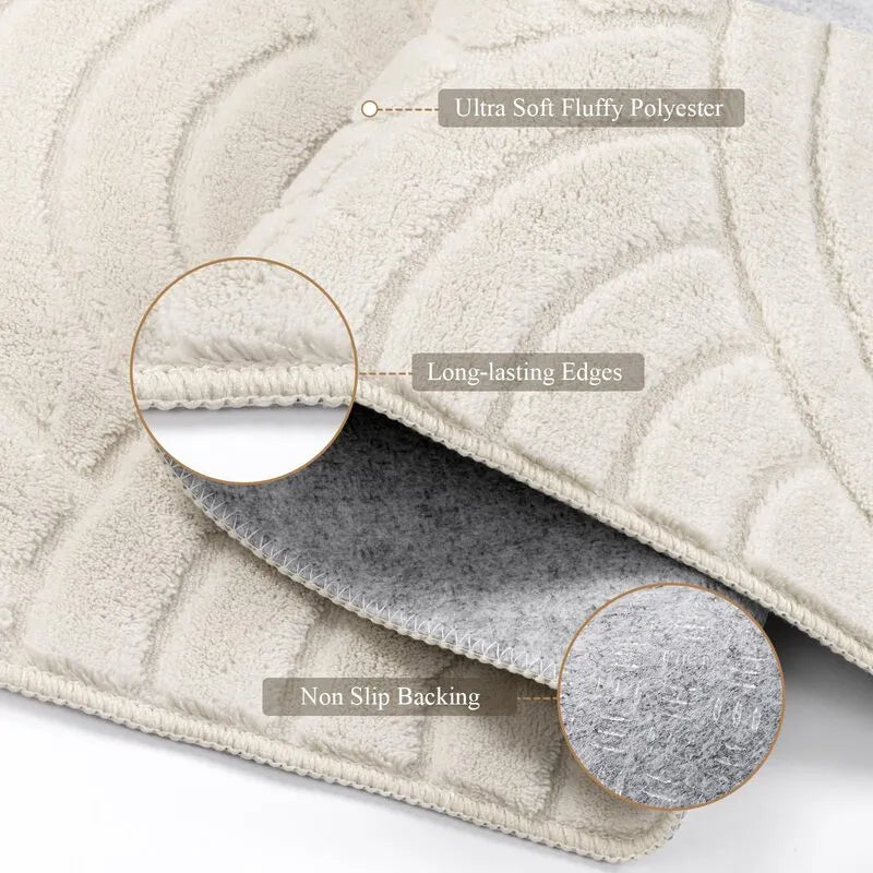 AR009177beigesoftfluffypolyesterarearugnonslipbackingforhardwoodfloorheberug
