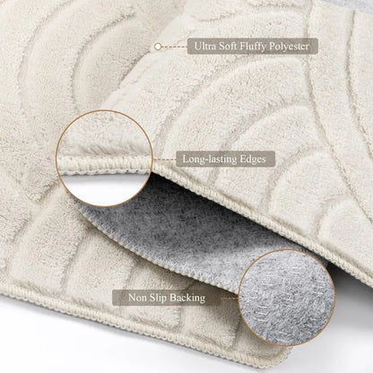 AR009177beigesoftfluffypolyesterarearugnonslipbackingforhardwoodfloorheberug