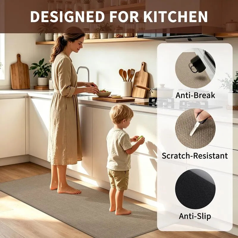 Farmhouse Woven Cushioned Non-Slip Washable Kitchen Floor Mat