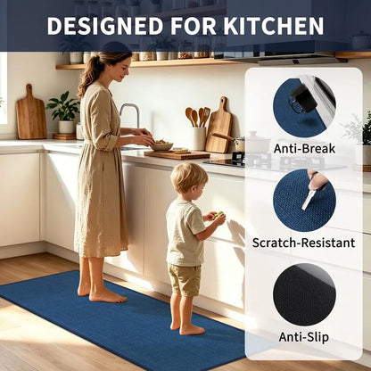 AR009222bluedurablescratchresistantantibreakkitchenrunnerrugforAmericanfamilyHEBE RUGS
