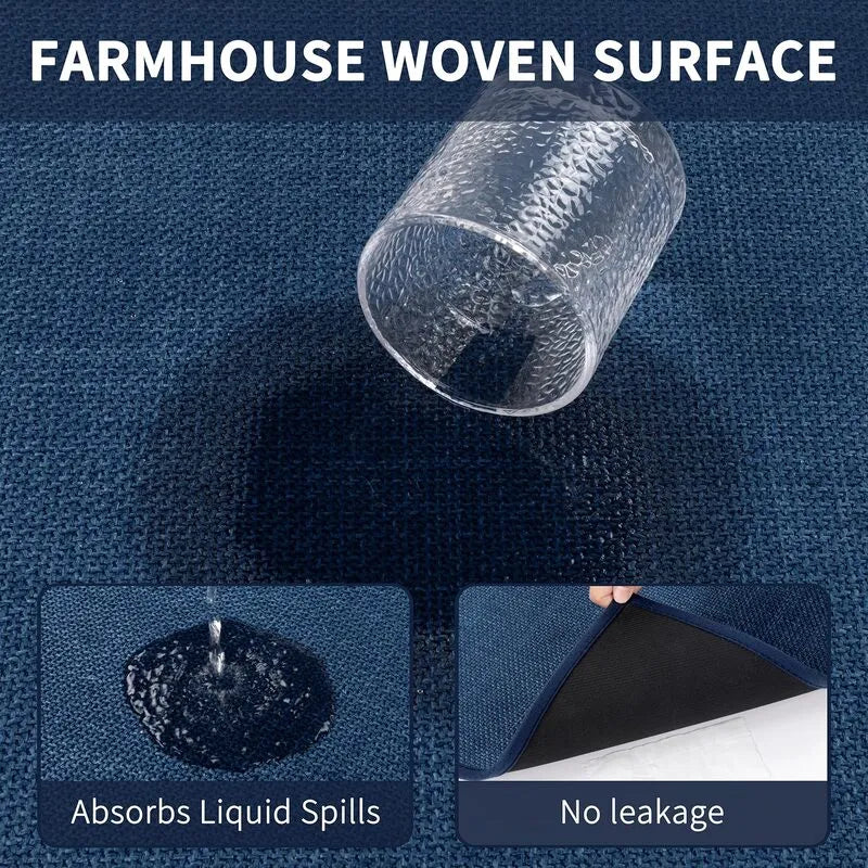 AR009222bluefarmhousewovensurfaceabsorbentwaterresistantkitchenrunnerrugmatHEBE RUGS